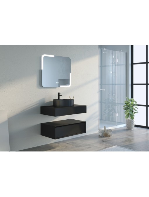 Meuble de salle de bain FABRIANO 80cm Noir