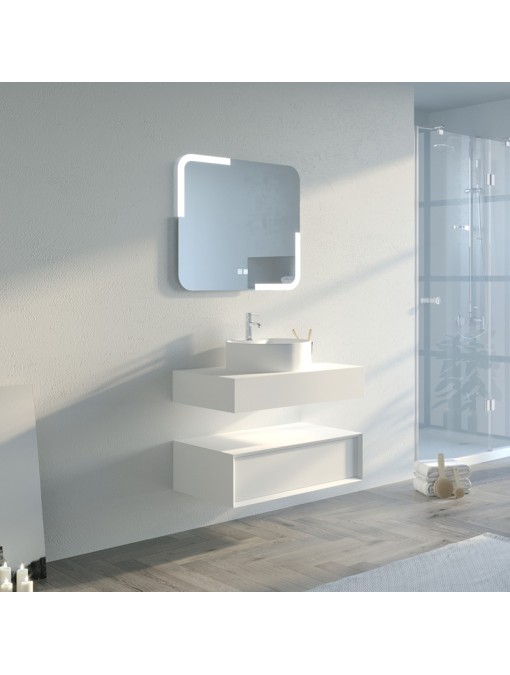 Beau Meuble de salle de bain FABRIANO 800 Blanc mat