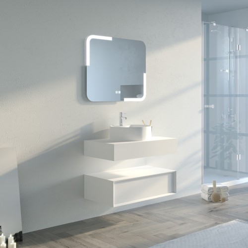 Beau Meuble de salle de bain FABRIANO 800 Blanc mat