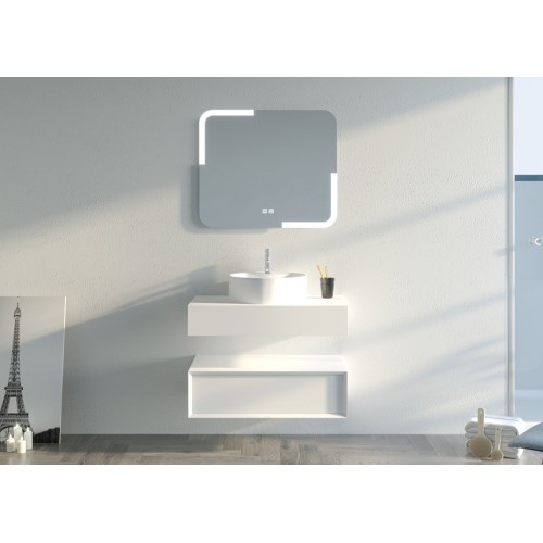 Beau Meuble de salle de bain FABRIANO 800 Blanc mat