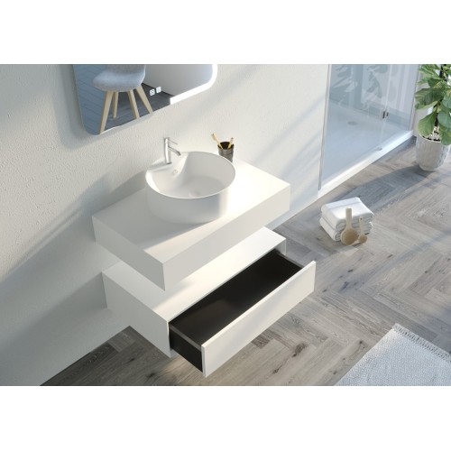 Beau Meuble de salle de bain FABRIANO 800 Blanc mat