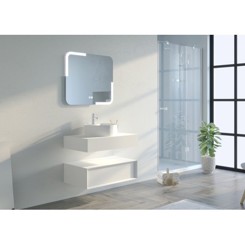 Beau Meuble de salle de bain FABRIANO 800 Blanc mat