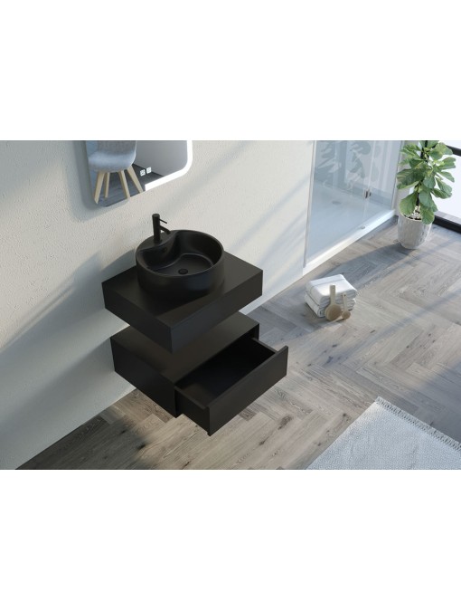 Tiroir Meuble de salle de bain FABRIANO 600 Noir