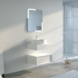Meuble simple vasque de salle de bain FABRIANO 600 blanc