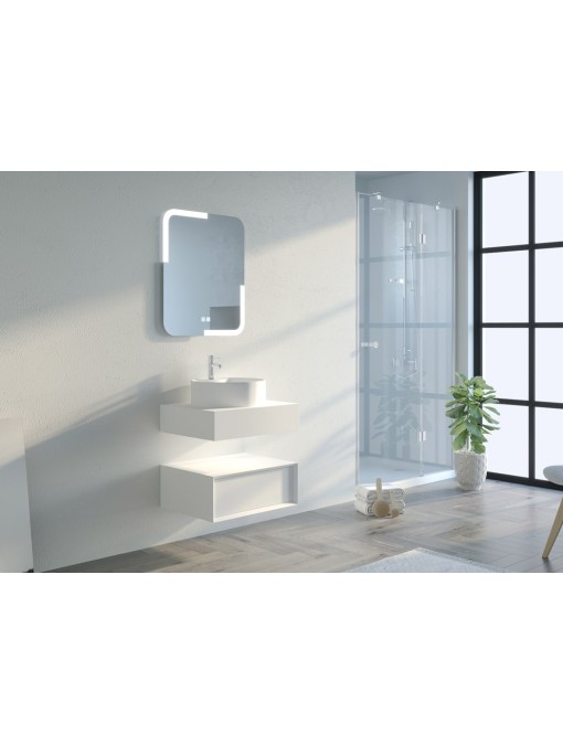 Ensemble simple Meuble de salle de bain FABRIANO 600 blanc