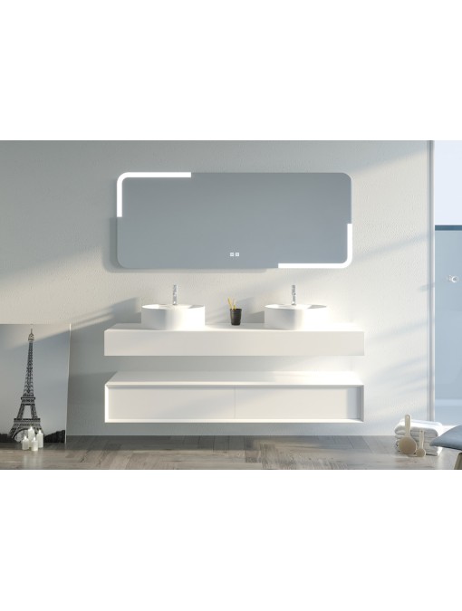 Ensemble double vasque FABRIANO 1600 blanc mat