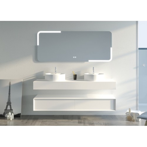 Meuble de salle de bain FABRIANO 160cm mat et blanc