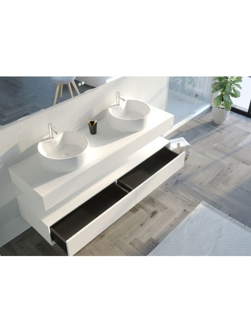 Rangements Meuble de salle de bain FABRIANO 1600 blanc mat