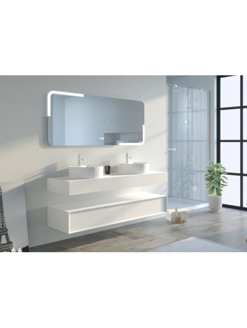 Meuble de salle de bain FABRIANO 1600 blanc mat