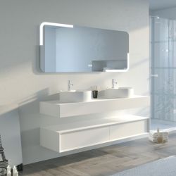 Meuble de salle de bain FABRIANO 160cm mat et blanc