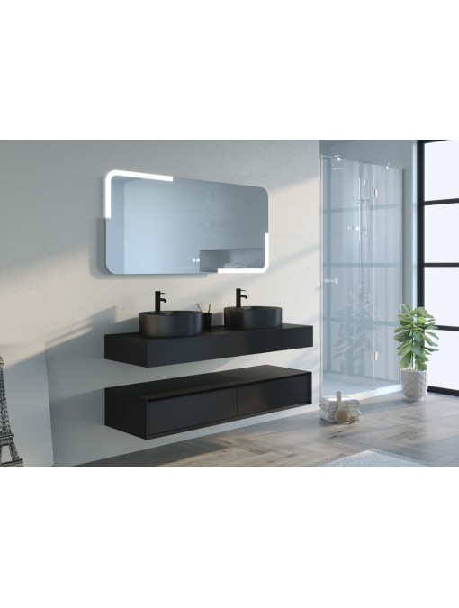 Meuble de salle de bain FABRIANO 1400 Noir mat