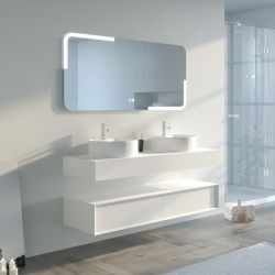 Magnifique Meuble de salle de bain FABRIANO 1400 blanc mat