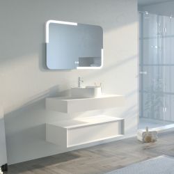 Meuble lumineux pour de salle de bain | FABRIANO 1000 Blanc mat