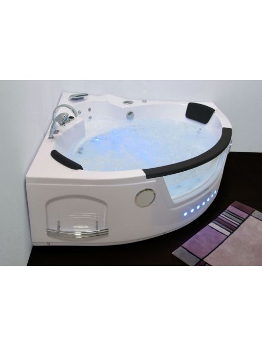 Baignoire balnéo à porte shampoing Romantica-S 36 jets