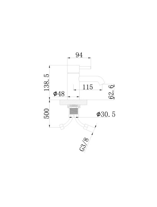 Plan Robinet mitigeur DAHLIA LITTLE Chrome