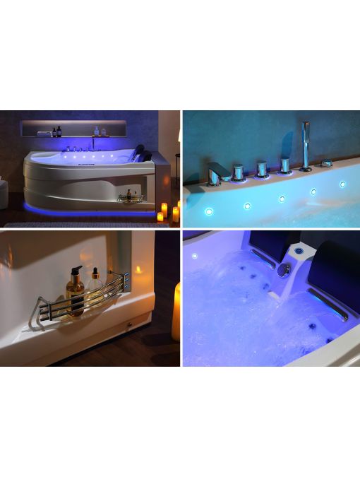 Détails Baignoire balnéo Kalliste Gauche 47 jets