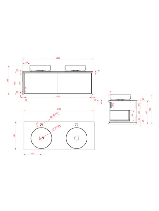 Plan Meuble de salle de bain Maruca 1200 Beige galet et Blanc