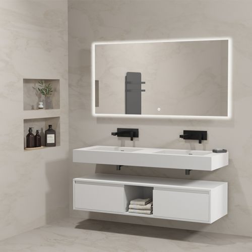 Meuble design de salle de bain ROMANZA_1400 Blanc