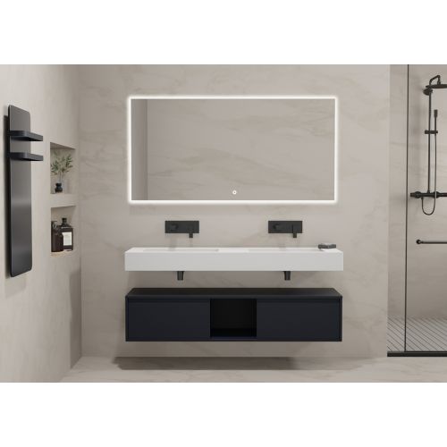 Meuble de salle de bain design ROMANZA_1400 Noir