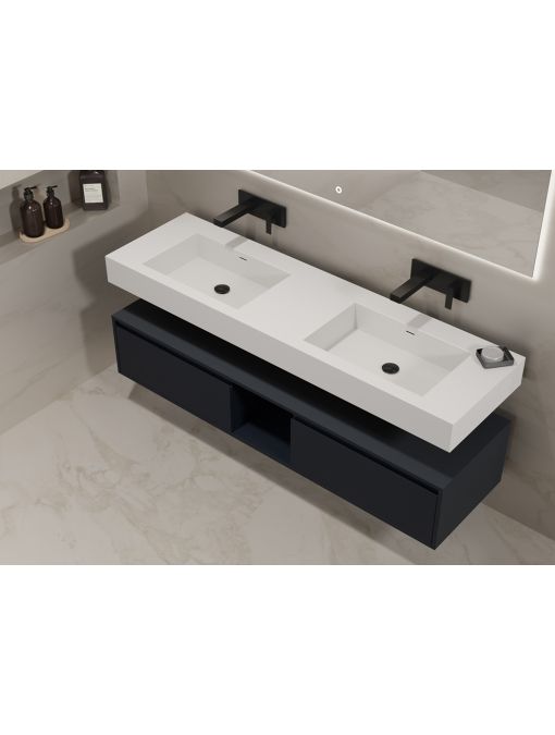Meuble double vasque ROMANZA_1600 Noir