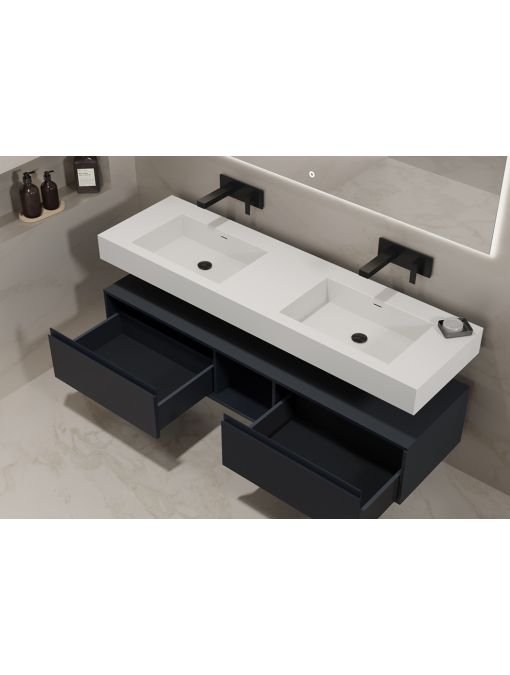Rangements Meuble de salle de bain ROMANZA_1600 Noir