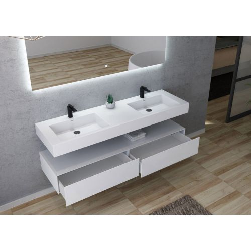 Meuble Design de salle de bain AVELLINO-1600 Blanc
