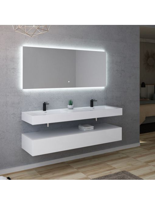Meuble Design de salle de bain AVELLINO-1600 Blanc