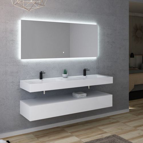 Meuble Design de salle de bain AVELLINO-1600 Blanc