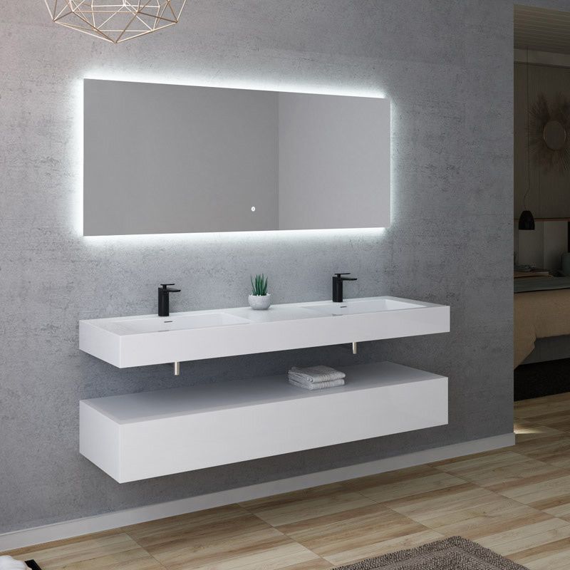Meuble Design de salle de bain AVELLINO-1600 Blanc