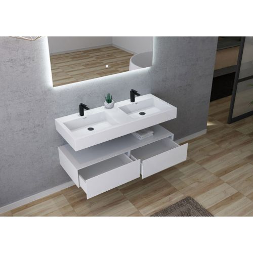 Meuble double vasque AVELLINO-1200 Blanc