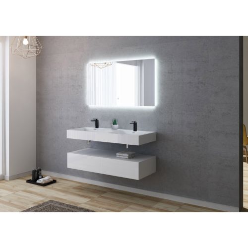 Meuble double vasque AVELLINO-1200 Blanc