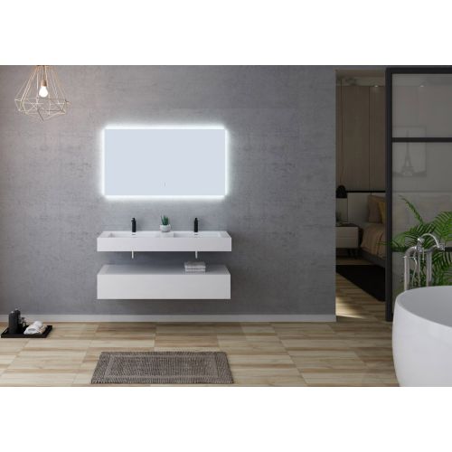 Meuble double vasque AVELLINO-1200 Blanc