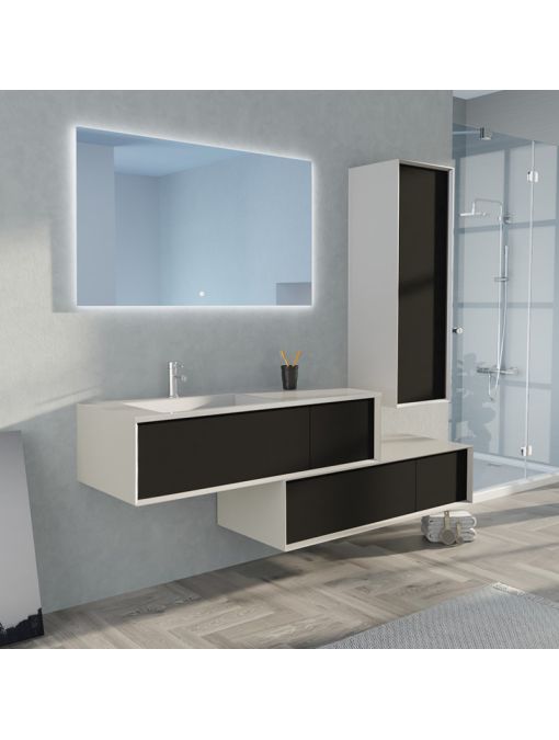Meuble de salle de bain Avigliano 1200 noir