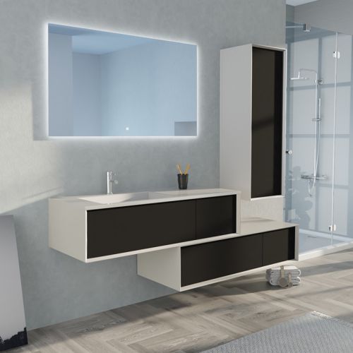 Meuble de salle de bain Avigliano 1200 noir