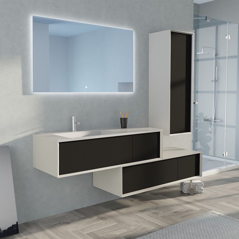 Meuble de salle de bain Avigliano 1200 noir