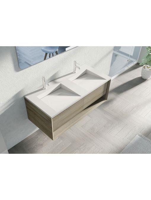 Meuble double vasque de salle de bain Portofino 1200 Scandinave