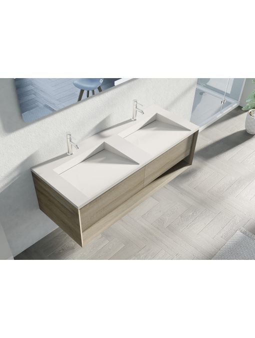 Bel ensemble Meuble de salle de bain Portofino 1400 Scandinave