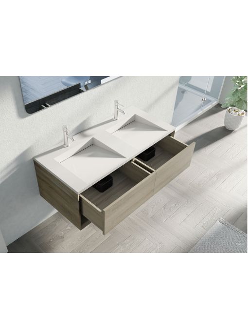 Détails rangements Meuble de salle de bain Portofino 1200 Scandinave