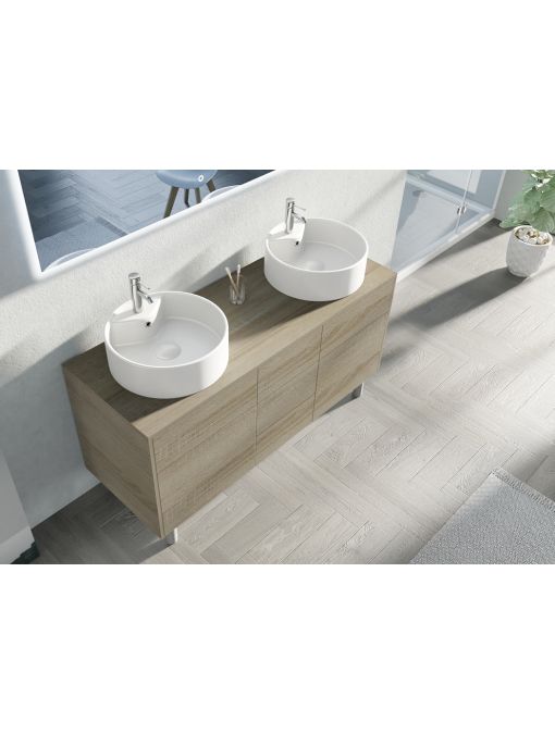 Meuble double vasque blanche VENEZIA Scandinave