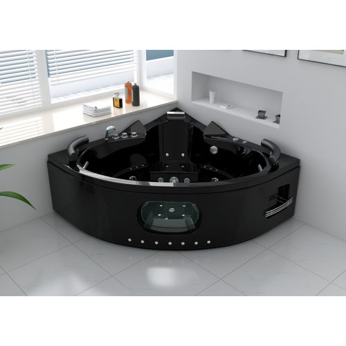 Baignoire balnéo Noire Corleone 48 jets