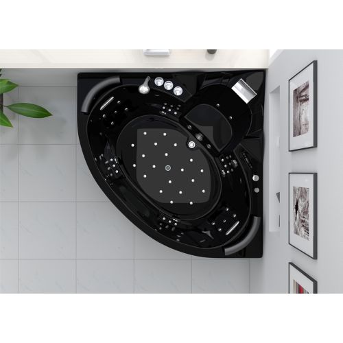 Baignoire balnéo Noire Corleone 48 jets