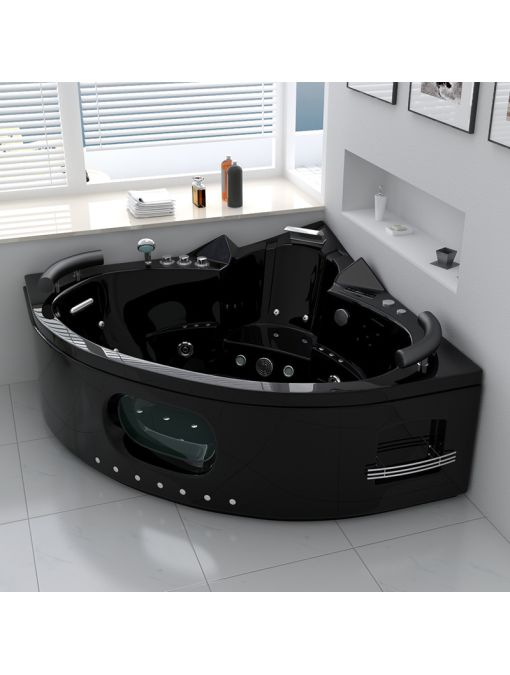 Baignoire balnéo Noire Corleone 48 jets