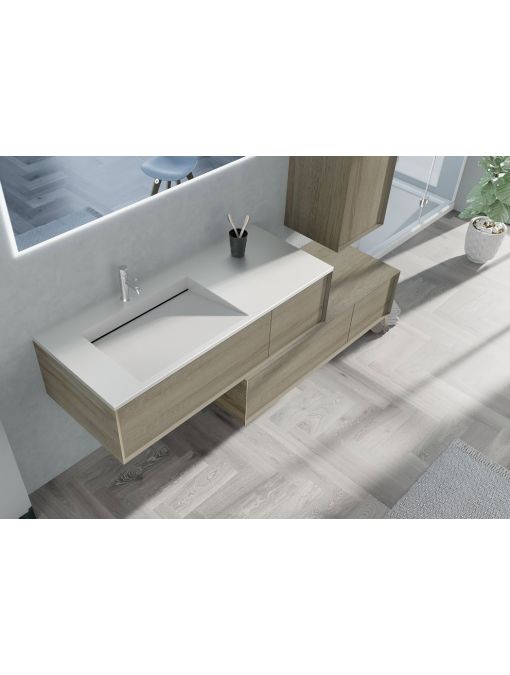 Simple vasque Meuble de salle de bain Avigliano 1200 scandinave