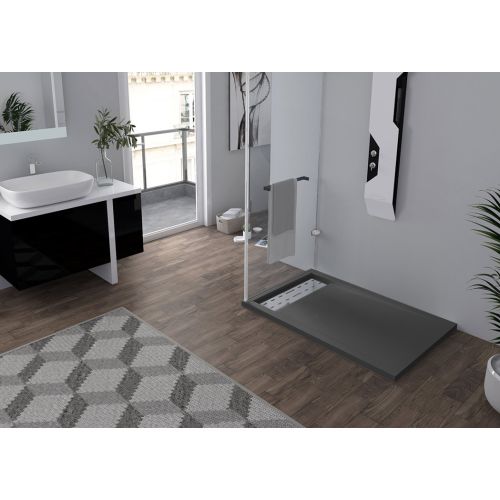 Receveur de douche en Gel coat ALICANTE Gris 120x80cm