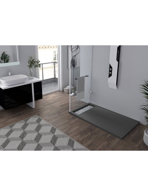 Receveur de douche en Gel coat ALICANTE Gris 140x80cm