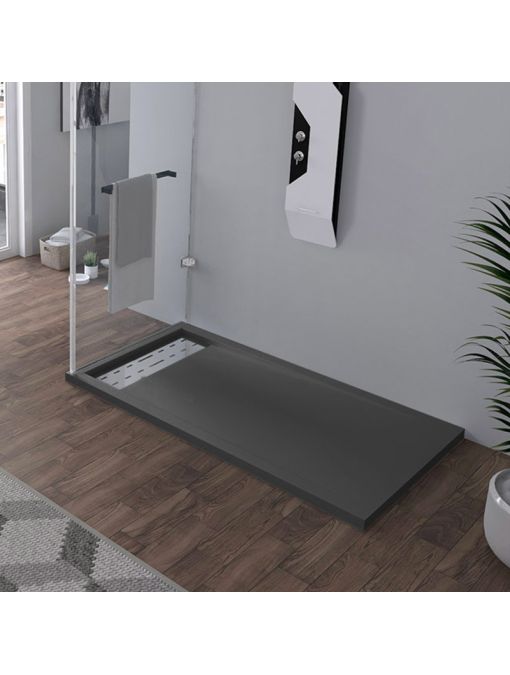 Receveur de douche en Gel coat ALICANTE Gris 140x80cm