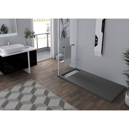 Receveur de douche en Gel coat ALICANTE Gris 160x80cm