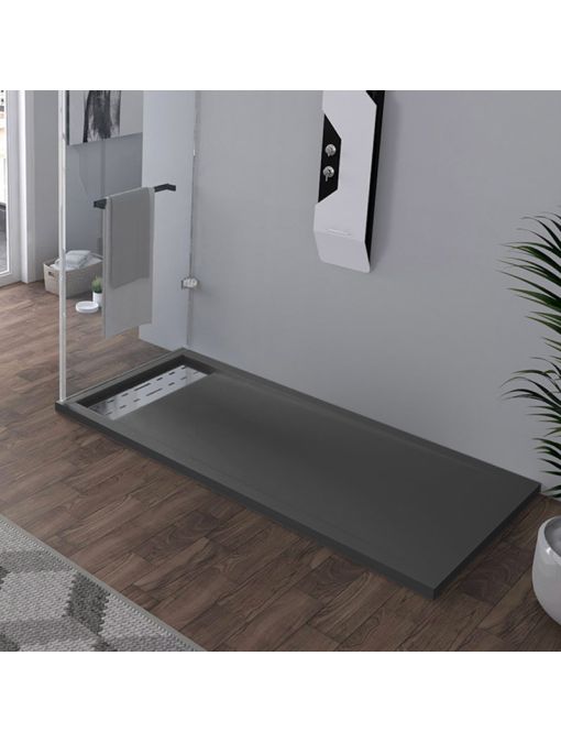 Receveur de douche en Gel coat ALICANTE Gris 160x80cm