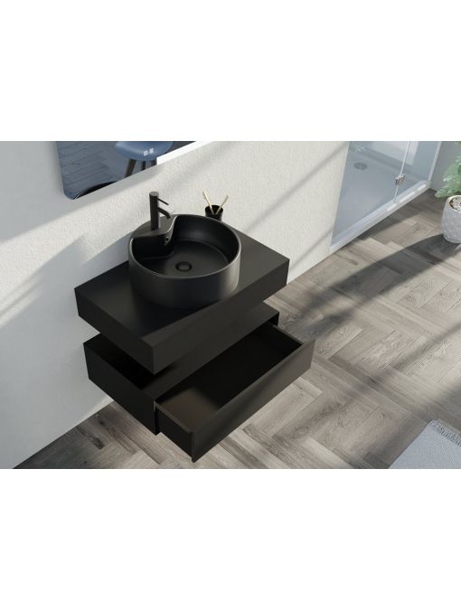 Tiroir Meuble de salle de bain FABRIANO 800 Noir mat