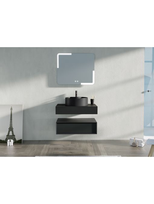 Meuble de salle de bain FABRIANO 80cm Noir